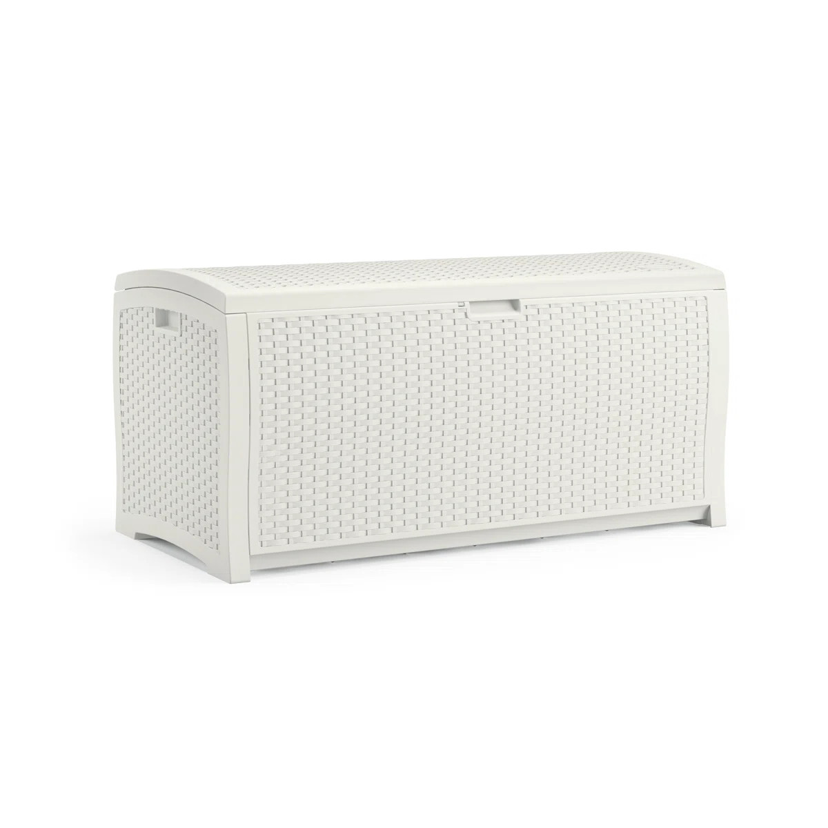 Suncast 99 Gallon Wicker Resin Lockable Deck Box in Off White & Reviews | Wayfair | Wayfair North America