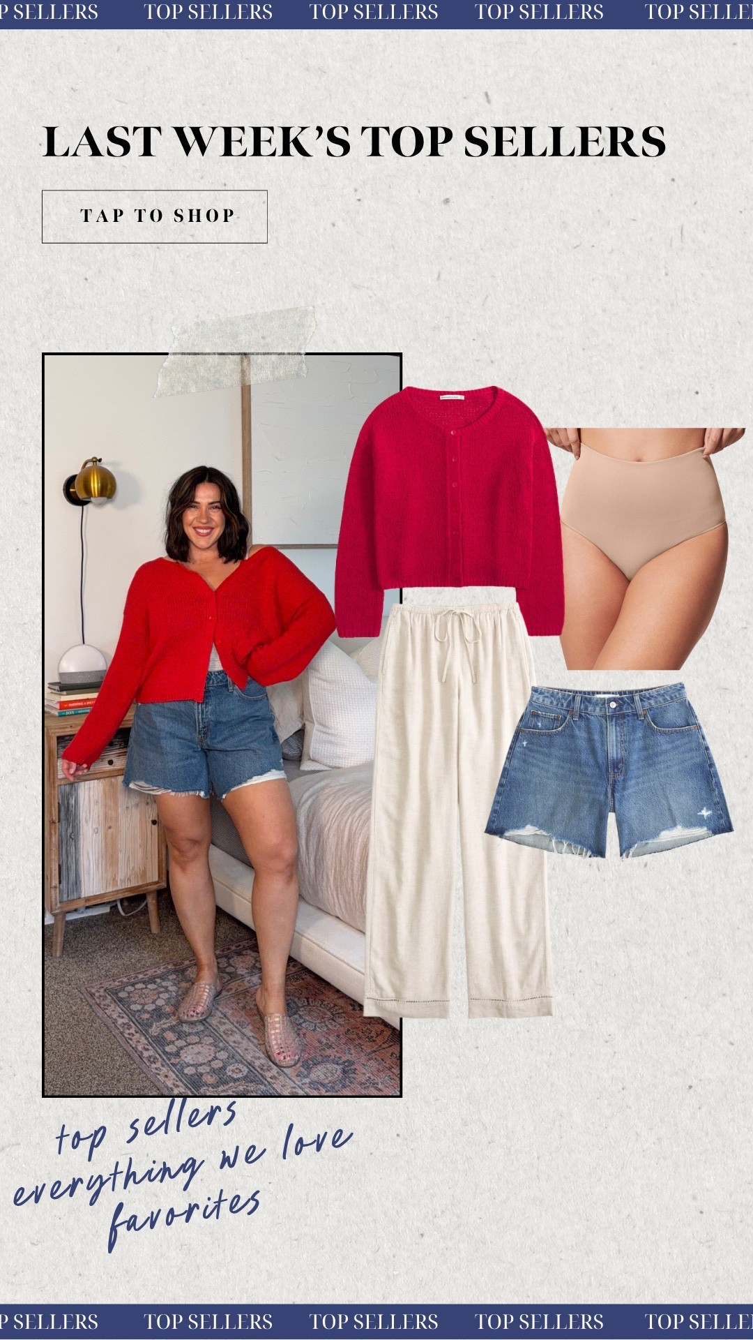 Top sellers of last week! Abercrombie knit cardigan, Abercrombie high rise loose short, linen pull on pants & my fav undies!

#LTKootd #LTKSeasonal #LTKMidsize