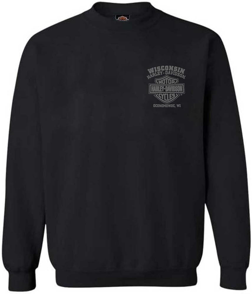 Harley-Davidson Men's Corrosion Willie G Skull Fleece Pullover Sweatshirt, Black | Amazon (US)