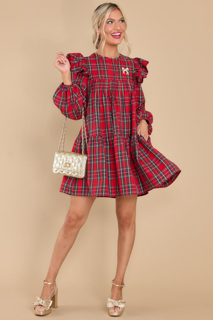 Magic All Around Red Plaid Dress | Red Dress 