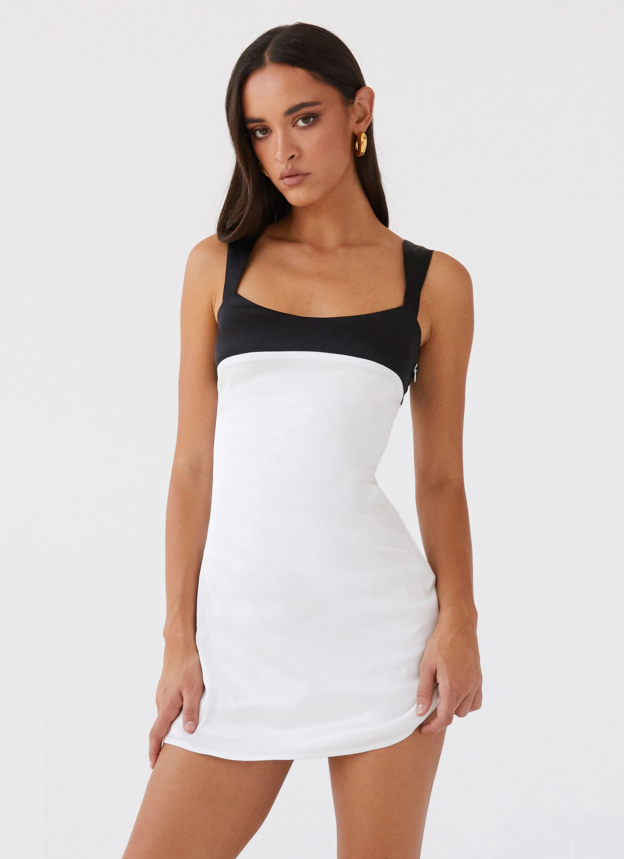 Odette Satin Mini Dress - Noir Pearl | Peppermayo (Global)