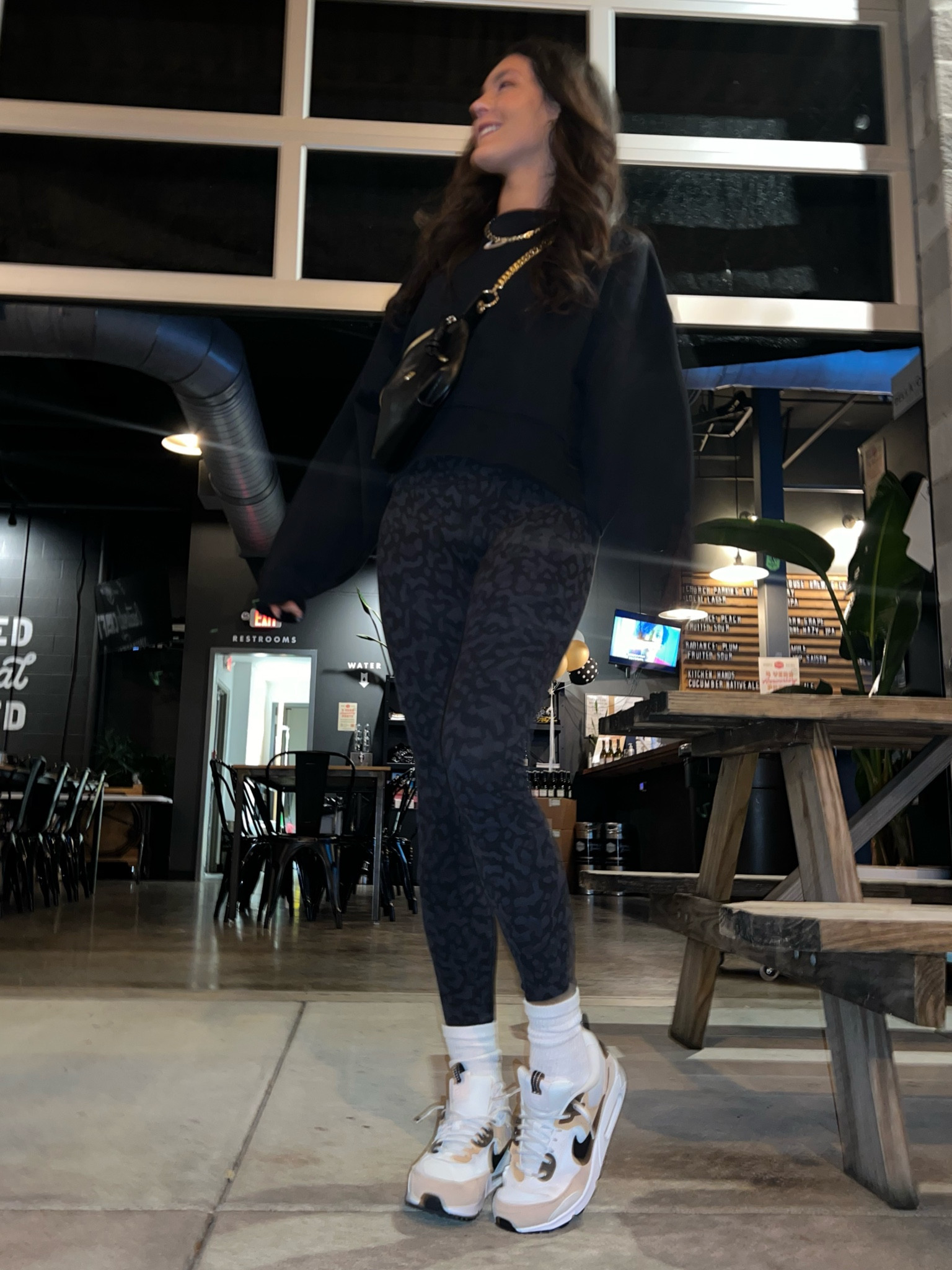 Nike sweatshirt size S
Lululemon super high rise leggings size 4
Nike Air Max 90 size up half size !
Jane belt bag
Hanes white scrunch socks 
Kendra Scott necklace 

#LTKfit #LTKshoecrush #LTKSeasonal