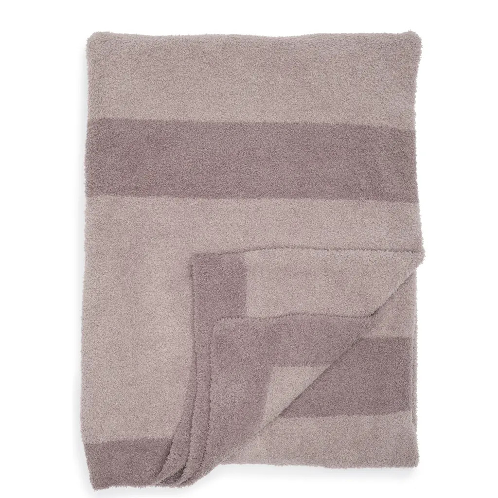 Barefoot Dreams® CozyChic® Block Stripe Throw Blanket in Beach Rock at Nordstrom Rack | Nordstrom Rack