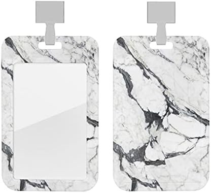 White Black Marble Badge Holder with Lanyard and 1 ID Card Window Plastic Waterproof Vertical Hol... | Amazon (US)