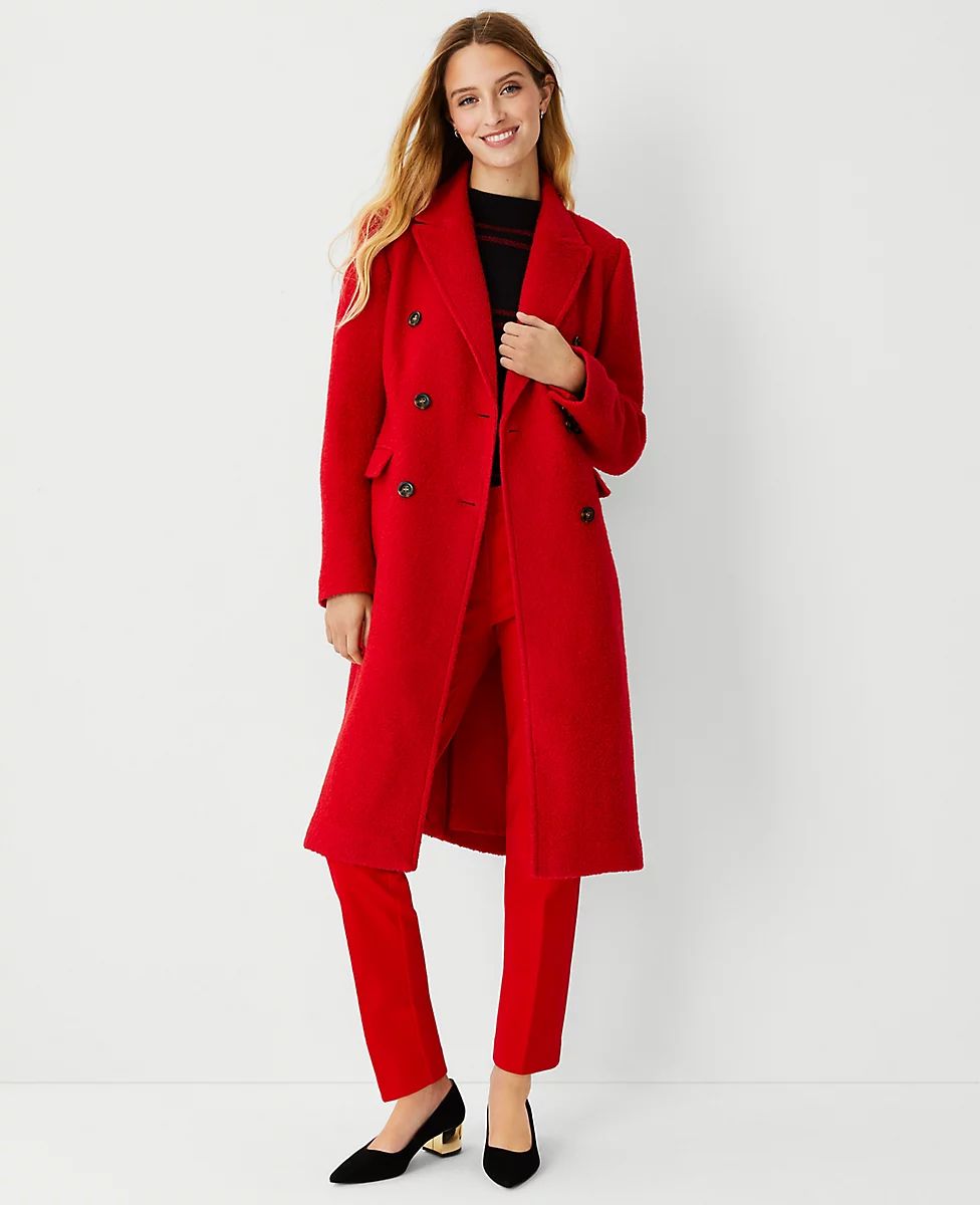 Wool Blend Double Breasted Chesterfield Coat | Ann Taylor (US)