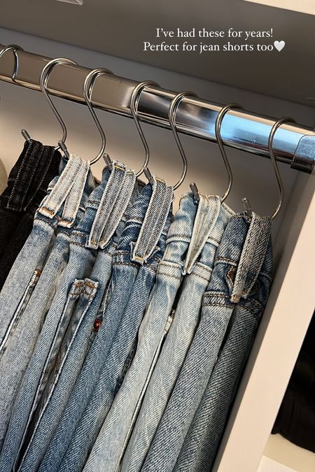 S shaped hanging hooks for jeans, closet organization, hang your jeans using these s hooks

#LTKfindsunder50 #LTKhome #LTKMostLoved