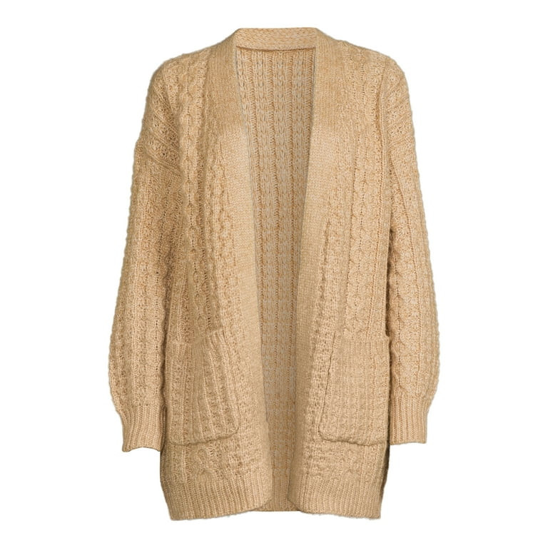 Time and Tru Women's Fashion Cable Cardigan - Walmart.com | Walmart (US)