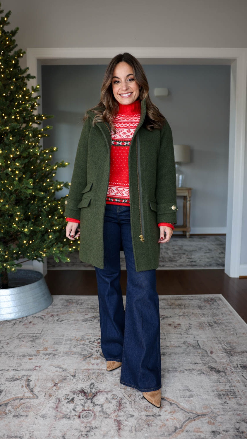 Holiday party outfits by style from @jcrew #ad #injcrew

Glam
Metallic Dress: XXS
Chiara Coat: Petite 00 in Natural 

Classic
Sweater: XXS 
Flare Jeans: Petite 24 in rinse wash (petite 24 has a 29.5” inseam and 10.5” rise)
Toscana Coat: Petite 00 in Dark Moss
Stevie Boots: TTS

Semi-Casual 
Velvet Skirt: Petite 00 - skirt runs short, regular sizing would give more length
Bow Sweater: XXS
Toscana Coat: Petite 00 in Natural 


#LTKPetite #LTKHoliday