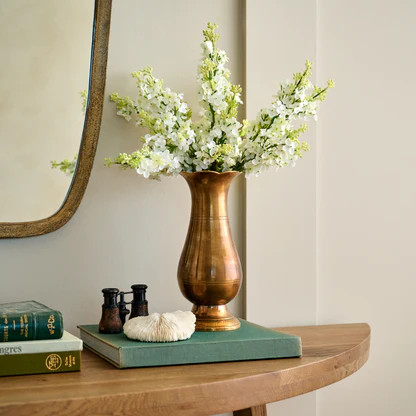 Anna Antiqued Solid Brass Vase | Magnolia