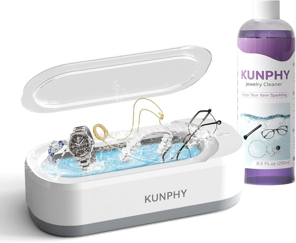KUNPHY Jewelry Cleaner, Professional Sonic Cleaner 46kHZ 12 oz, Jewelry Cleaner Solution for Ring... | Amazon (US)