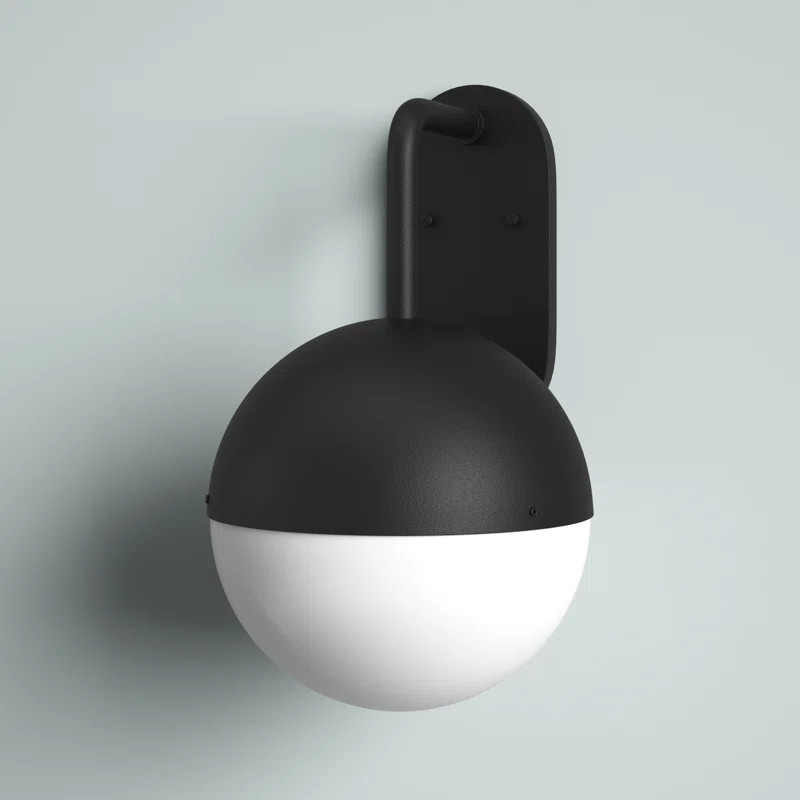 Seeber Matte Black 16.5'' H Integrated LED Outdoor Wall Lantern | Wayfair North America