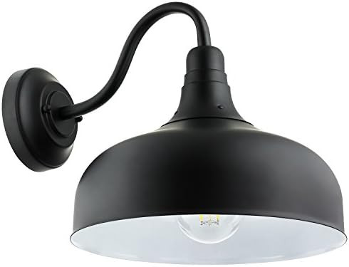 Sunlite 46067-SU 12" Wall Mounted Gooseneck Barn Fixture, Black | Amazon (US)