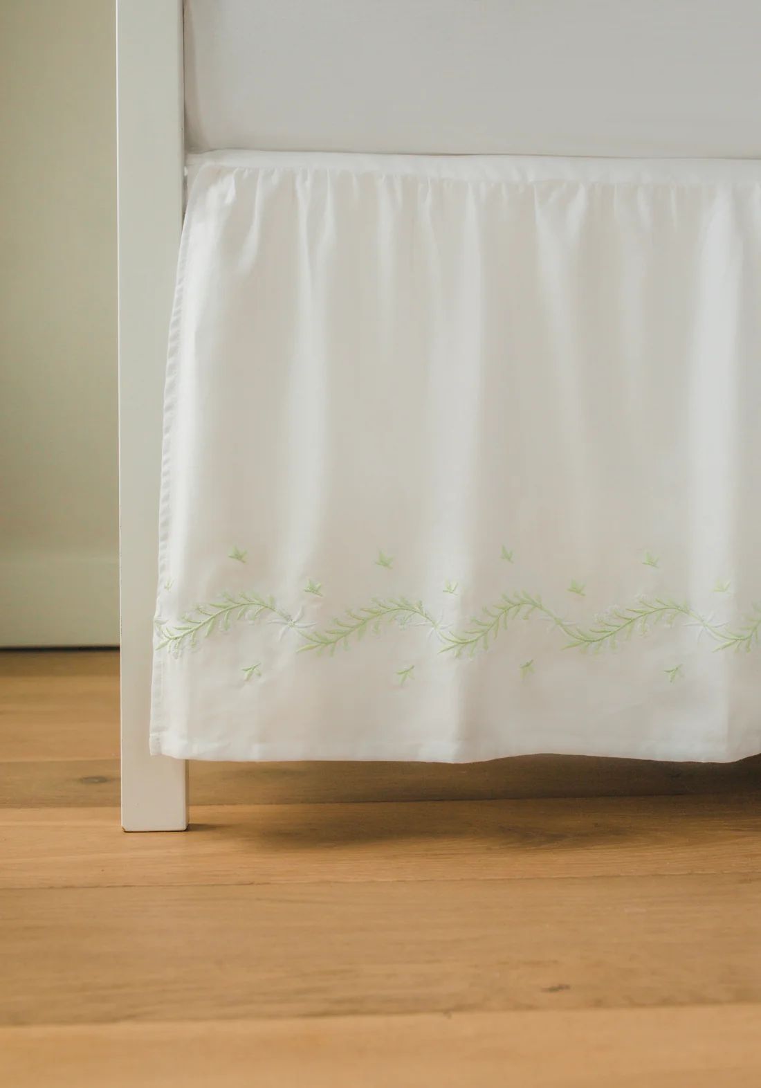 Embroidered Crib Skirt - Meadow | Little English