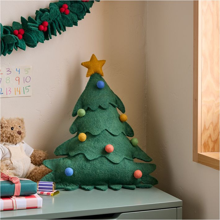 Christmas Tree Felt Pillow | West Elm (US)