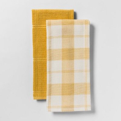 Check With Solid Kitchen Towel 2pk - Threshold™ | Target