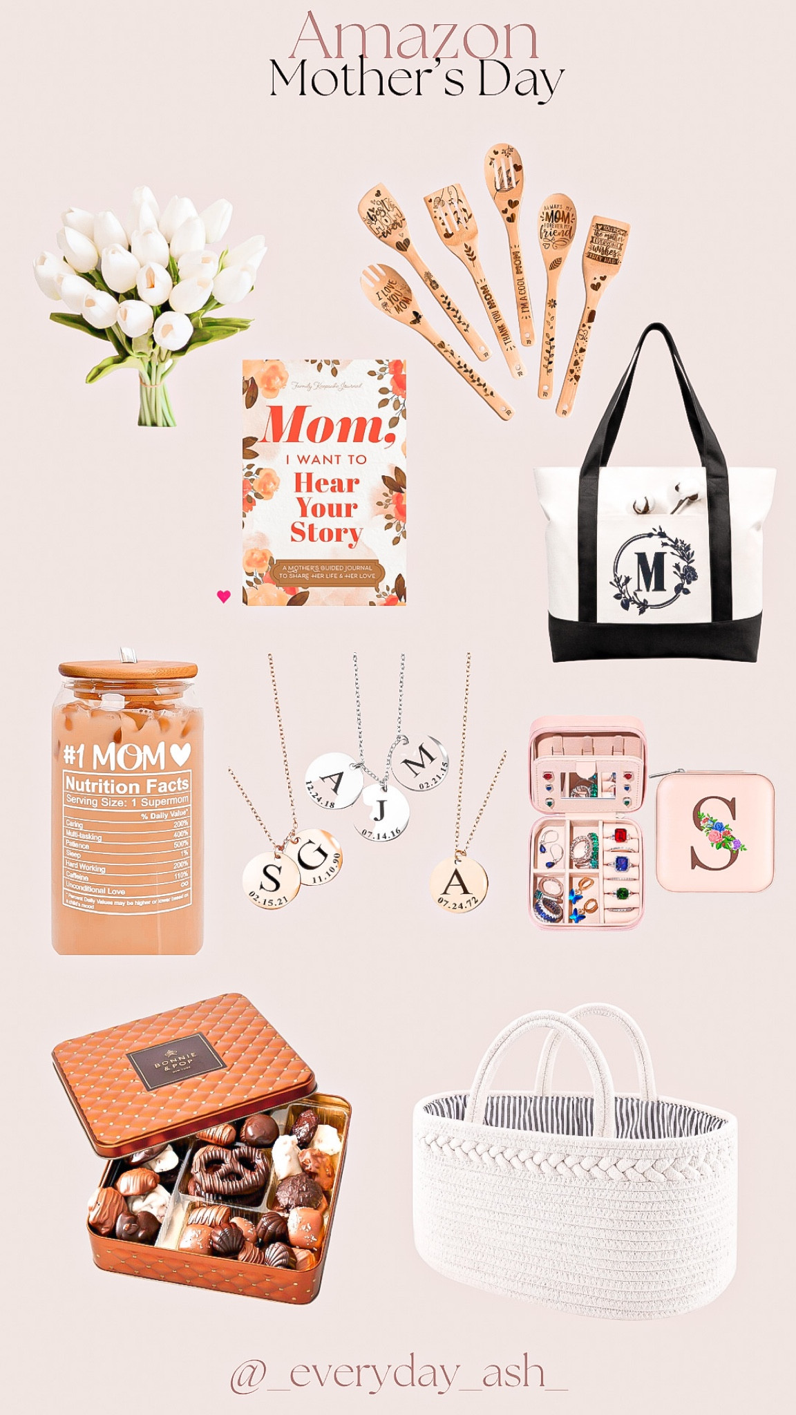 Mother’s Day gift basket 🛍️

These Amazon items would make a cute gift basket for your mom, mom to be or special woman in your life 

I hope you find something you love
or that you can get an idea of what you would like to put together ☺️🤍

You could easily swap for her favorite snacks, shop local for similar items or gift her those favorite items she’s always loved 🥰 

Amazon finds, Mother’s Day gifts, gift basket ideas, faux flowers, books for mom, tote bag, monogrammed gifts, kitchen utensils, jewelry box, coffee cup, personalized necklace, chocolates, snacks, basket, diaper basket

#LTKstyletip #LTKGiftGuide #LTKfamily