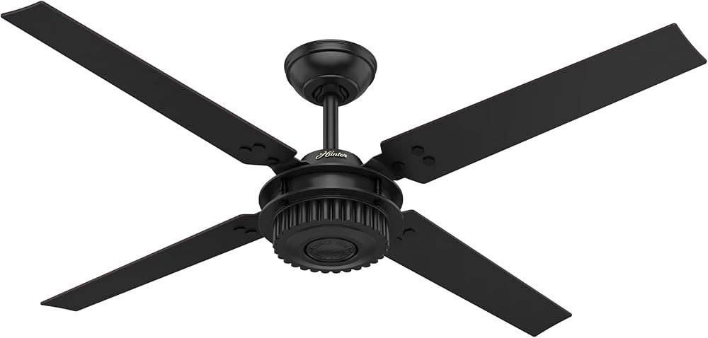 Hunter Fan Company, 59235, 54 inch Chronicle Matte Black Indoor / Outdoor Ceiling Fan and Wall Co... | Amazon (US)