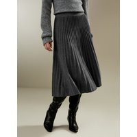 LILYSILK Ladies Wool Skirts - Dark Gray Wool - Sophisticated A-Line Skirt M | LilySilk