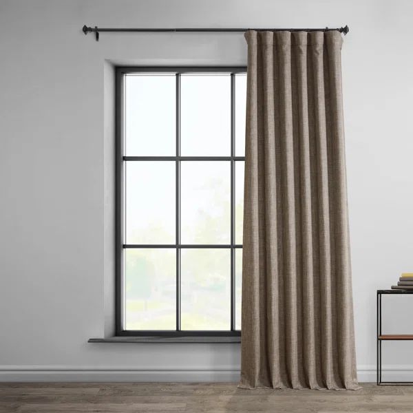 Clem Room Darkening Faux Linen Curtains for Bedroom - Living Room for Large Window Single Panel | Wayfair Professional