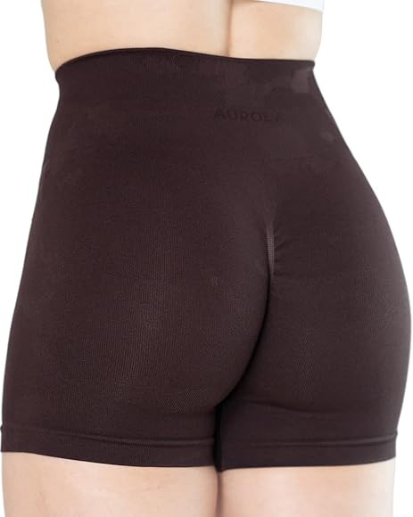AUROLA CAMO Collection Workout Shorts for Women Subtle Logo Seamless Scrunch Active Short | Amazon (US)