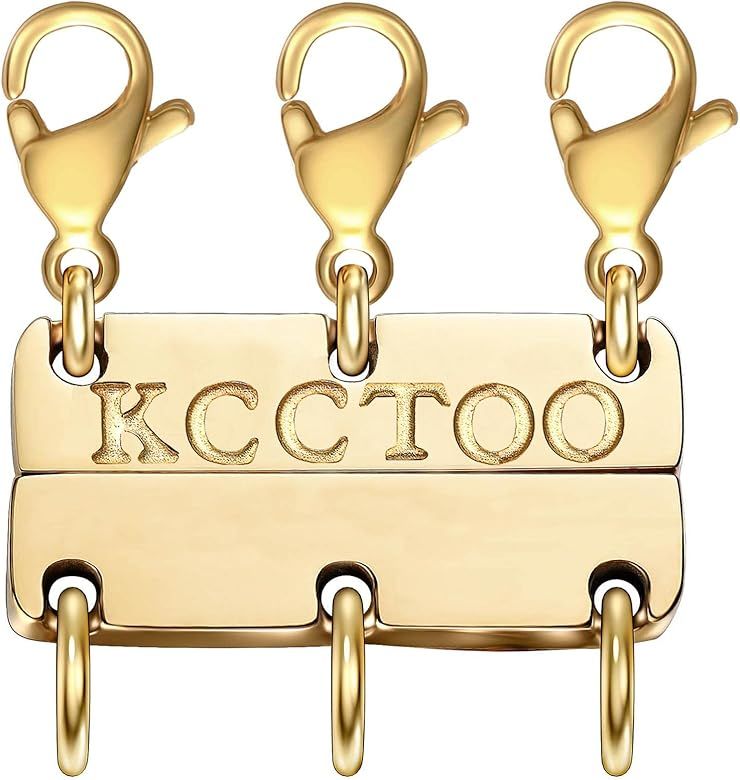 Kcctoo Necklace Layering Clasp Jewelry Separators Gold and Silver Magnetic Multiple Necklace Clasp f | Amazon (US)