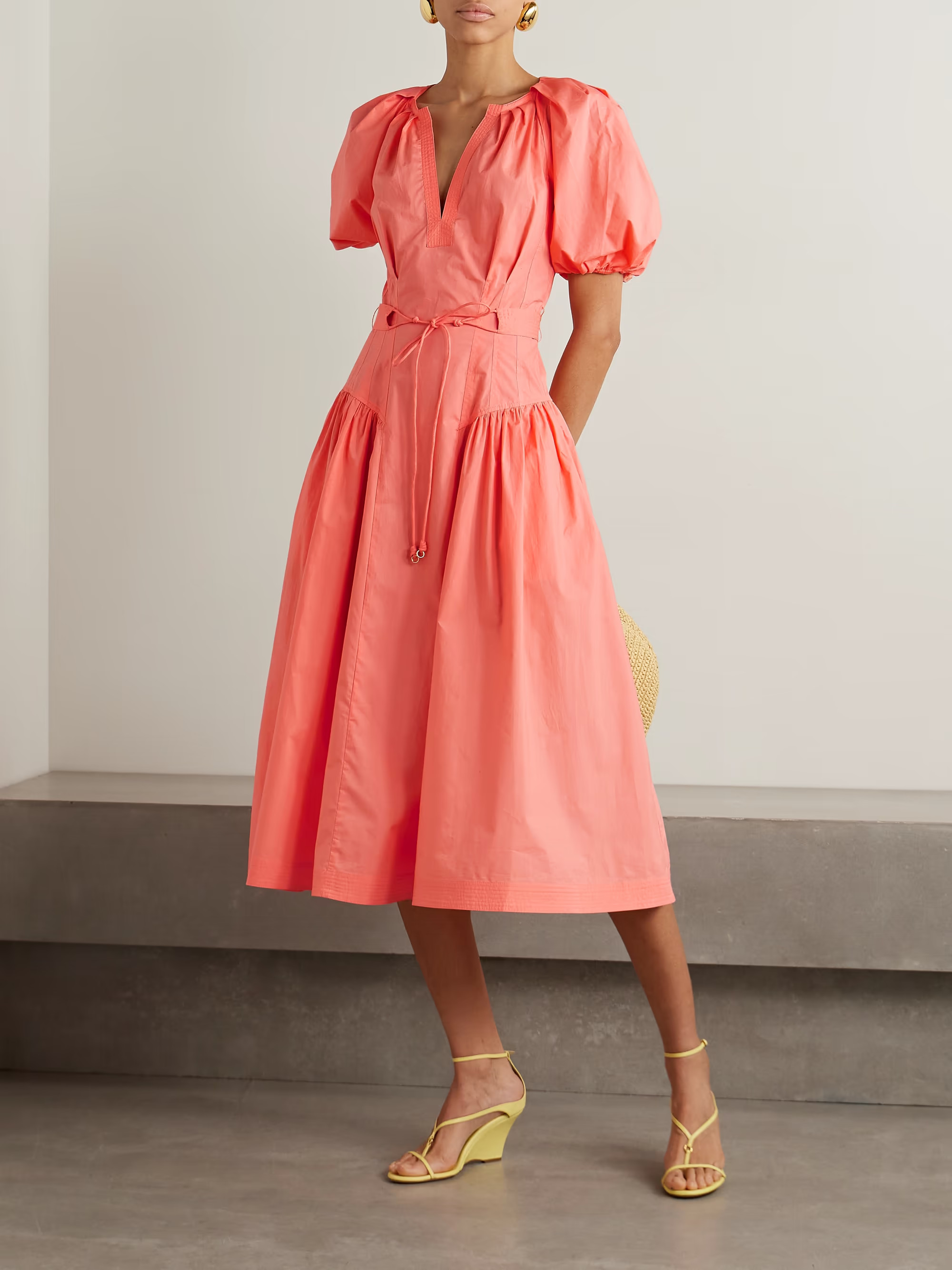 Carina belted cotton-poplin midi dress | NET-A-PORTER (UK & EU)