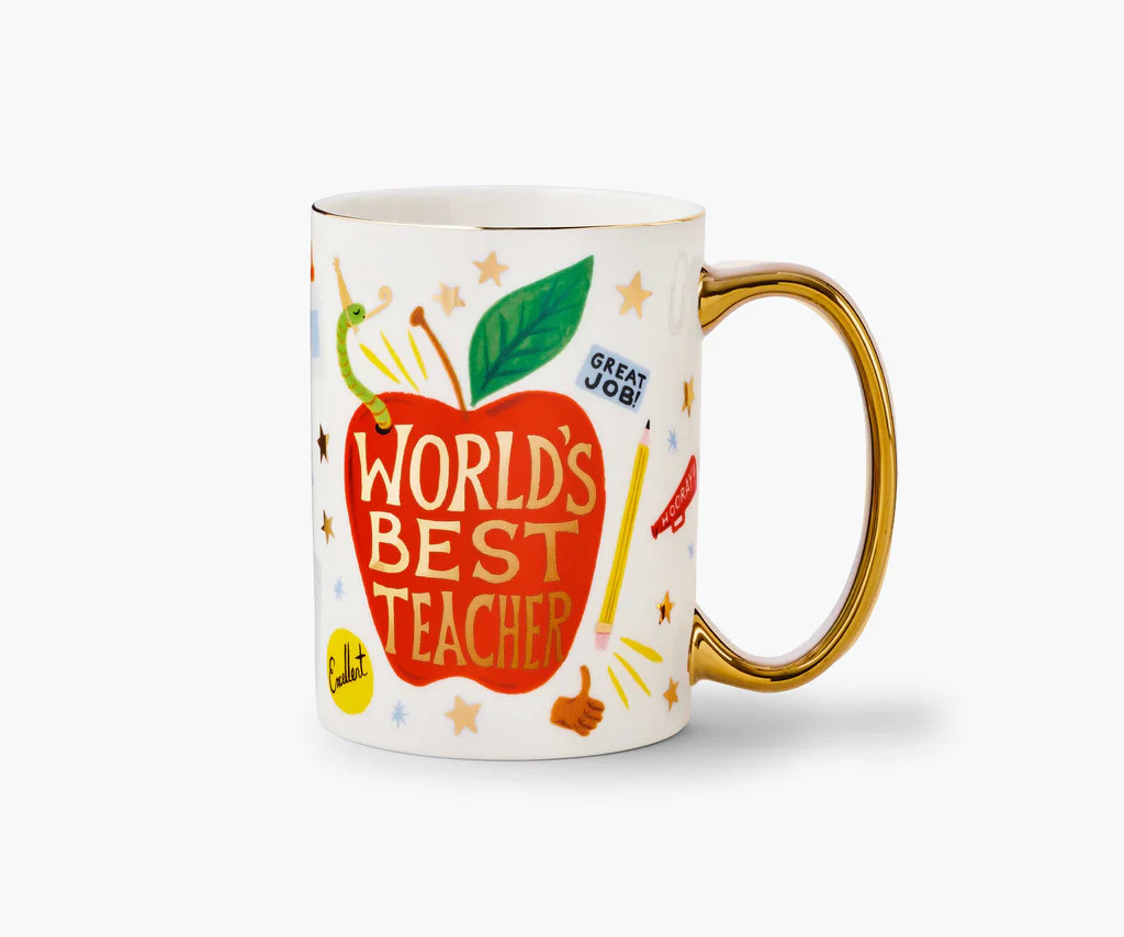 Porcelain Mug - World's Best Teacher | Rifle Paper Co.