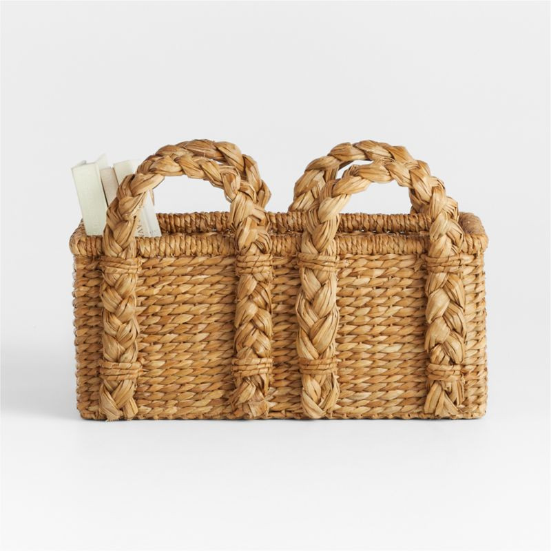 Montecito Medium Rectangular Chunky Woven Basket by Jake Arnold + Reviews | Crate & Barrel | Crate & Barrel