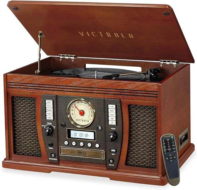 Victrola Aviator 8-in-1 Bluetooth Record Player & Multimedia Center with Built-in Stereo Speakers... | Amazon (US)