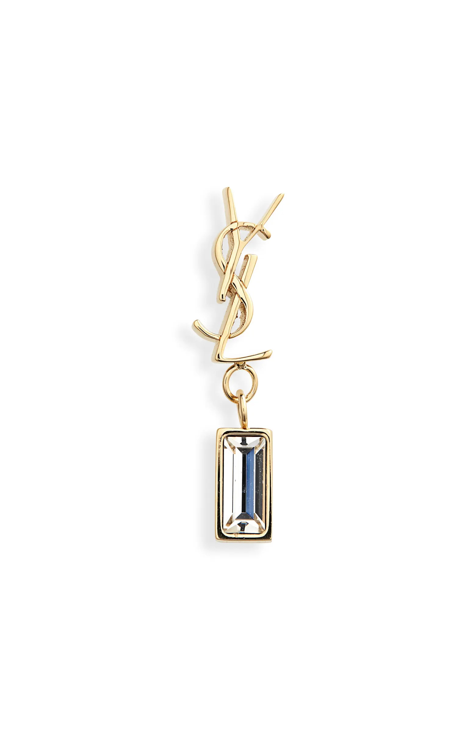 YSL Crystal Baguette Single Drop Earring | Nordstrom