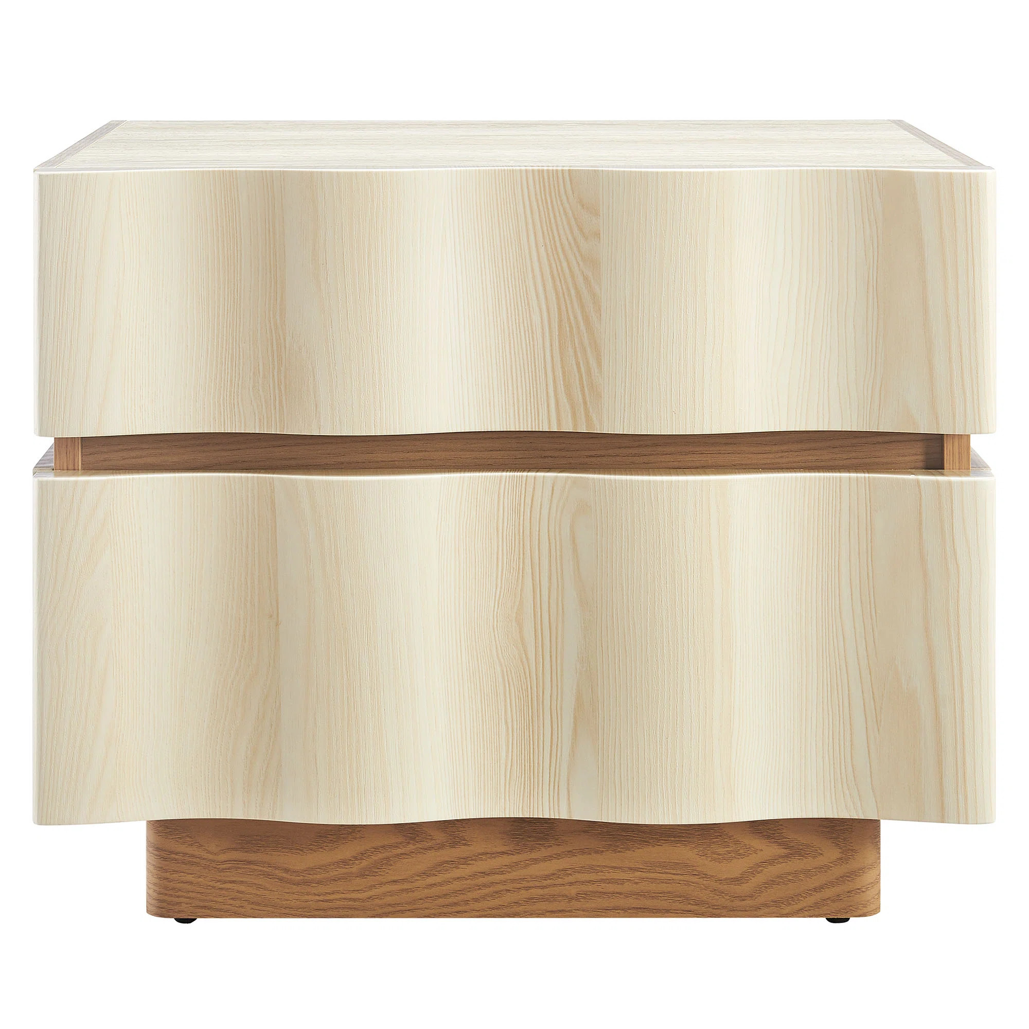 Isola 2 Drawer Nightstand In White Light Oak | Wayfair North America