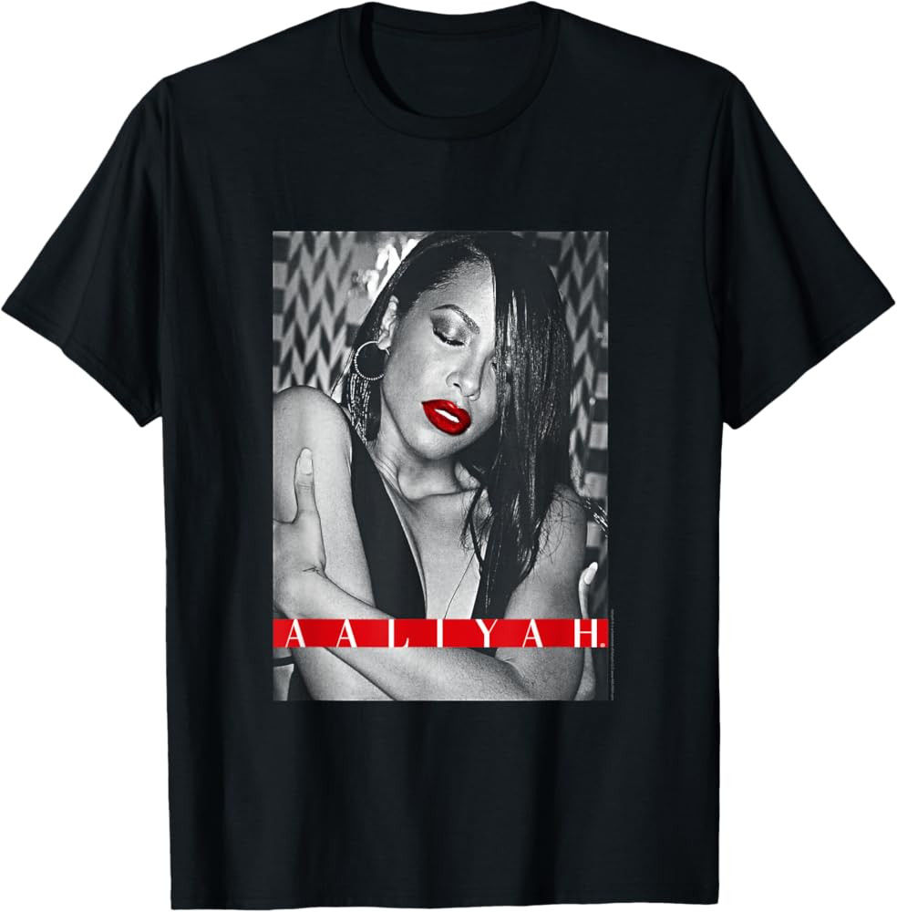 Ripple Junction x Aaliyah Red Lips R&B Hip Hop Music Fan T-Shirt | Amazon (US)