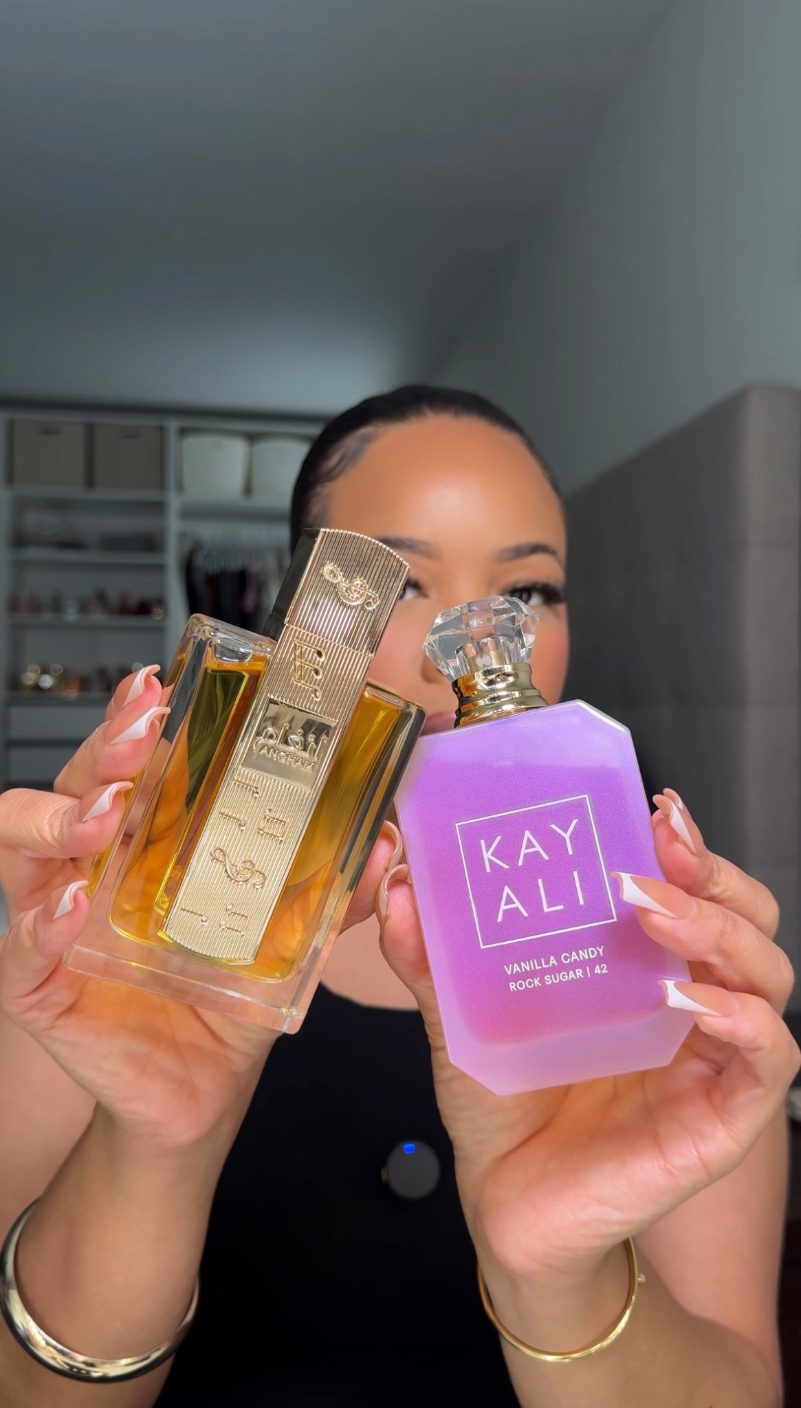 Gorgeous Vanilla fragrances!

Lattafa Angham:
Top notes are Ginger, Mandarin and Pink Pepper; middle notes are Lavender, Praline, Cacao and Jasmine; base notes are Vanilla, Amber and Musk.

Kayali Vanilla Candy Rock Sugar:
Top Notes: Candied Pear, Violet Leaves, Rum, Ylang-Ylang, Marshmallow, Vanilla Cream
Middle Notes: Jasmine, Labdanum, White Caramel, Bubble Gum, Jellybean
Base Notes: Tonka, Vetiver, Sandalwood, Cashmere Woods, Patchouli, Rock Sugar, KAYALI Signature Accord

#LTKFindsUnder100 #LTKBeauty