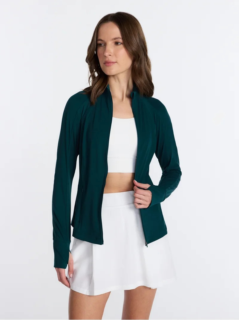 Avia Women's and Women's Plus SoftSculpt Zip Up Active Jacket, Sizes XS-4X | Walmart (US)