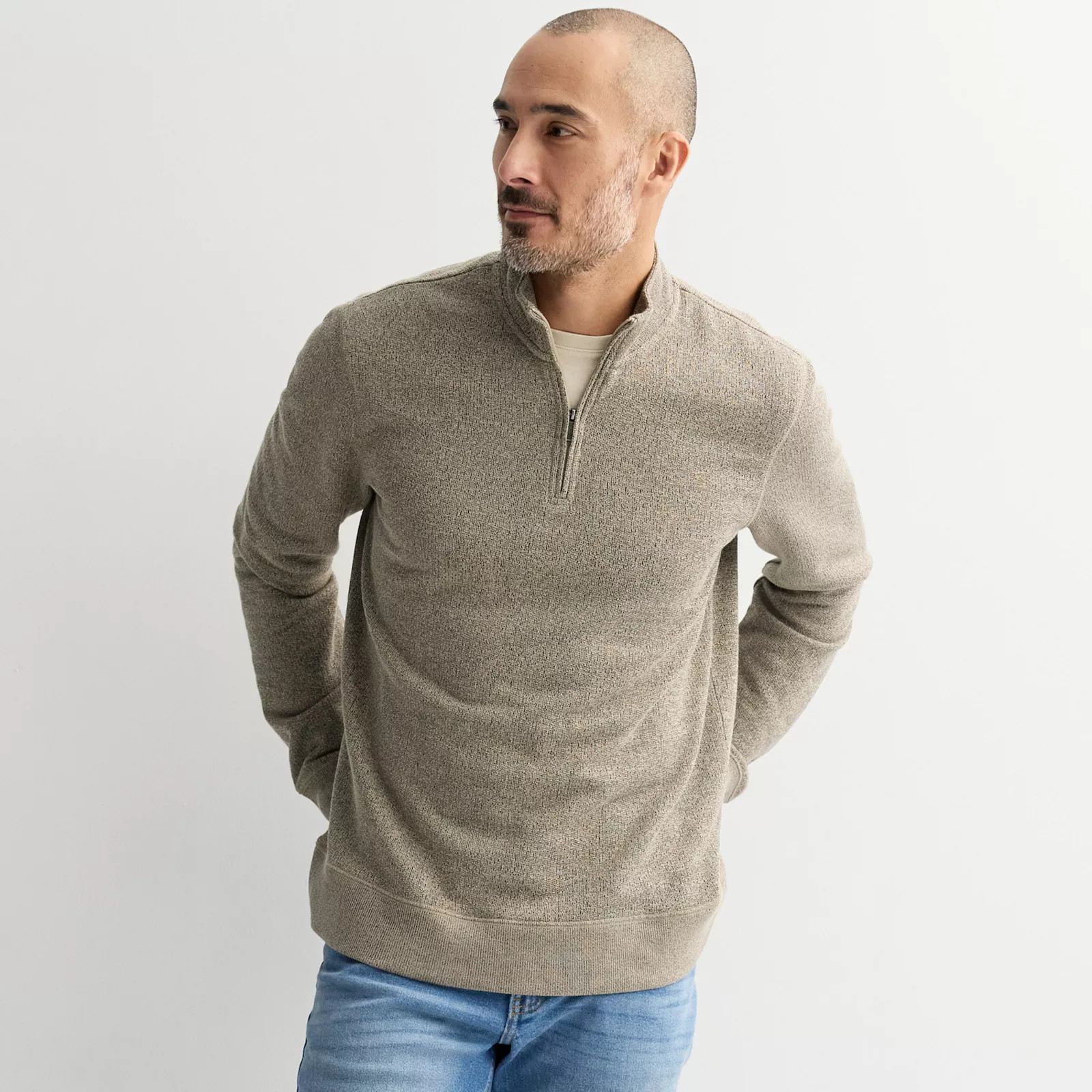 Men's Sonoma Goods For Life® Sweater Fleece Quarter Zip Pullover | Kohl's