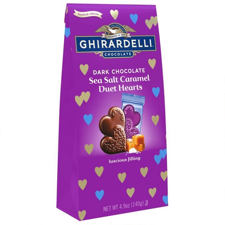 Ghirardelli Valentine's Dark & Sea Salt Caramel Heart Tween Bag - 4.9oz | Target