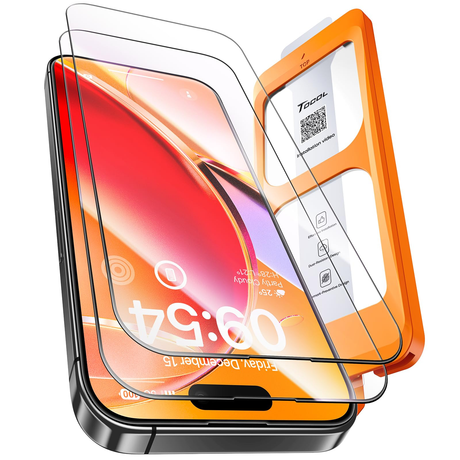 Amazon.com: TOCOL for iPhone 16 Pro Screen Protector 9H Hardness Military Grade Shatterproof HD T... | Amazon (US)