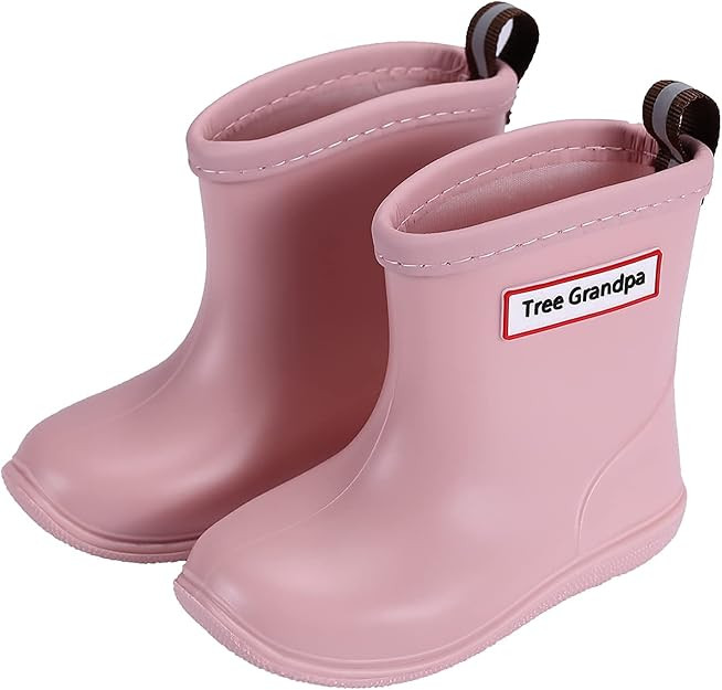 Tree Grandpa Toddler Rain Boots for Boys Girls Waterproof Baby Kids Rain Boots With Easy-on | Amazon (US)