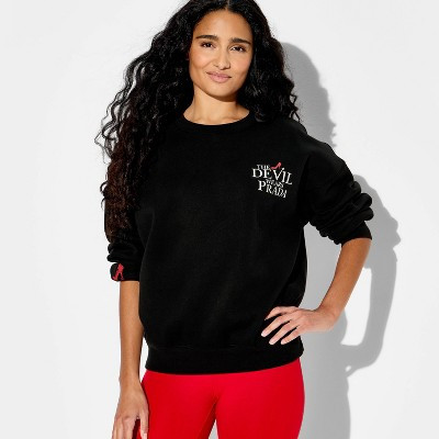 Women's The Devil Wears Prada Coffee Graphic Pullover Sweatshirt - Black XS | Target
