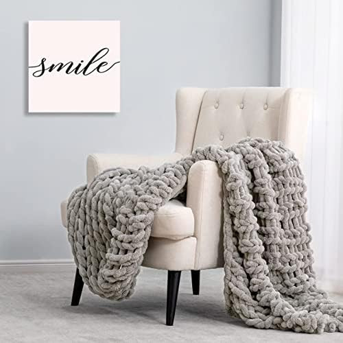 HBlife Chunky Knit Throw Blanket 50X60 Inches, Super Warm Soft Chenille Yarn Cable Knitted Blankets  | Amazon (US)