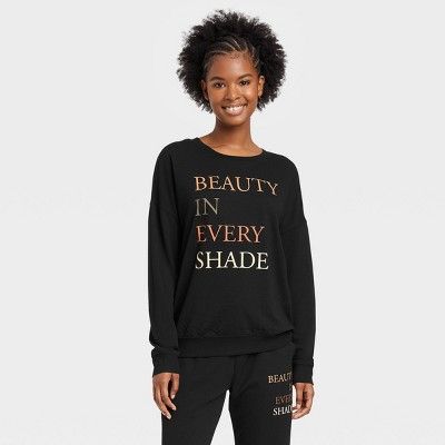 Women&#39;s Beauty In Every Shade Graphic Sweatshirt - Black XL | Target