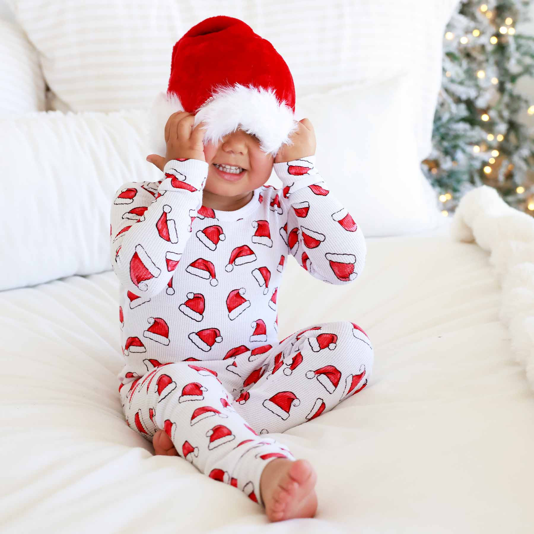 Santa Baby Bamboo Waffle Two Piece Pajama Set | Caden Lane