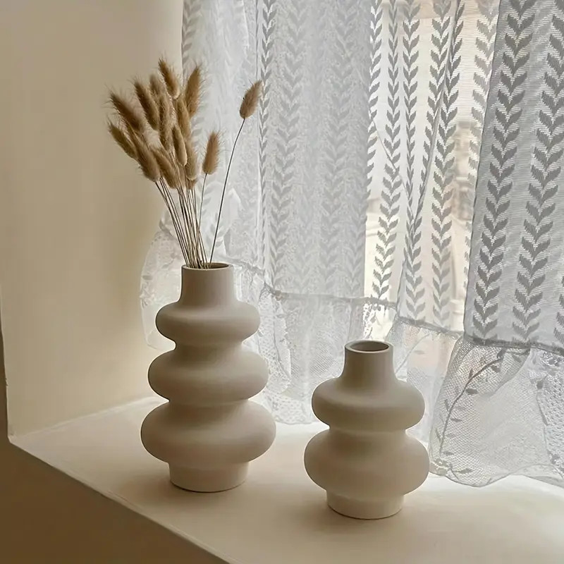 1pc Spiral Shape Ceramic Vase, Boho Decor Flower Vase, Farmhouse Living Room Wedding Table Office... | Temu Affiliate Program