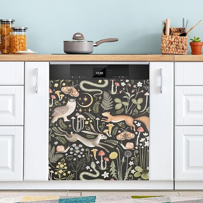 Vintage Animals Herb Dishwasher Magnet Cover Kitchen Dishwasher Sticker, Easily Trimmable Decorat... | Amazon (US)