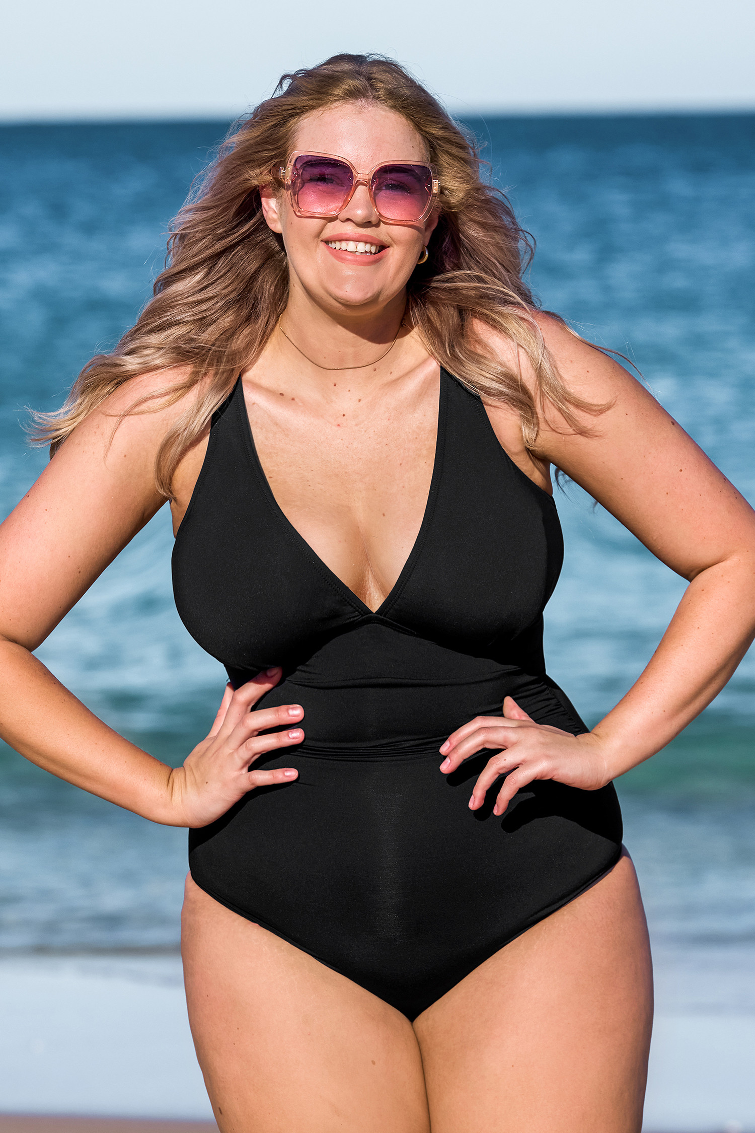 Black Plunging-V Slim Sculpt One-PieceSlim Sculpt | Cupshe US