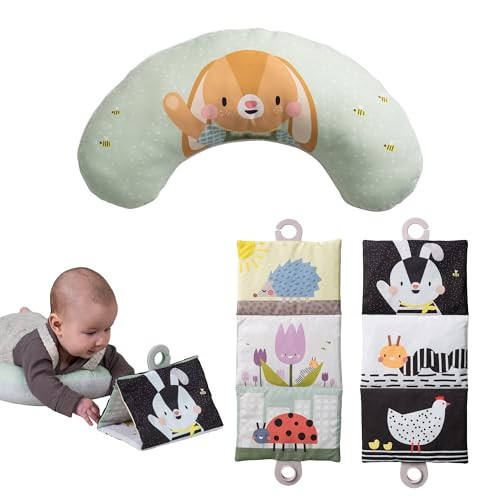 Taf Toys Tummy Time black & white Double-Sided Crinkle Book & Baby tummy time Development Cushion Sensory Stimulation for Newborn Development ergonomic tummy time toy Baby Toys 0-6 Months Sensory Toys | Amazon (US)
