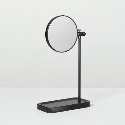 Two-Sided Vanity Mirror with Tray Base Matte Black - Hearth &#38; Hand&#8482; with Magnolia | Target