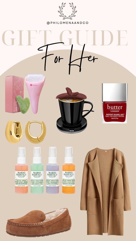 Gift guide for her, beauty, fashion, holiday gift ideas, gift ideas for her, gift ideas under 25, Christmas gift guide, Amazon gift guide, face toner, nail polish, coffee warmer, cardigan jacket, ice face roller, moccasins

#LTKHoliday #LTKfindsunder50 #LTKGiftGuide