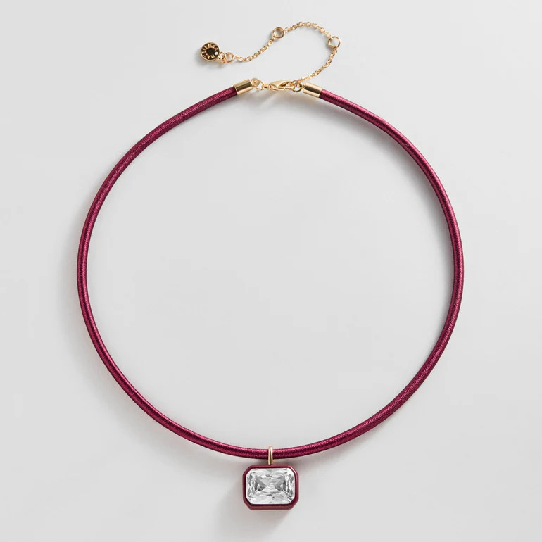 Lindsey Crystal Collar Necklace - Crimson Red | BaubleBar