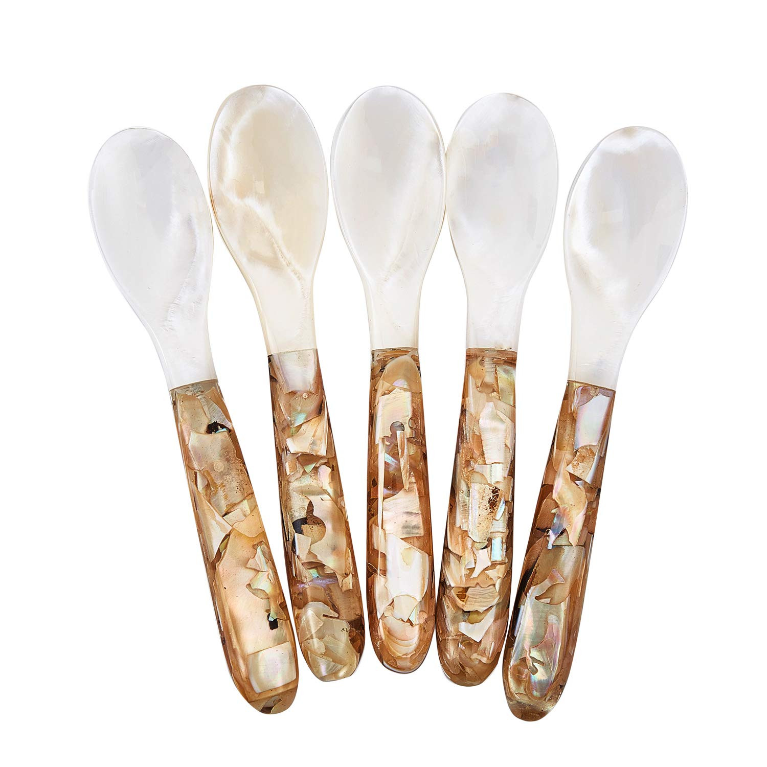 DUEBEL Set of 5 Pink Mother of Pearl MOP Caviar Spoons for Caviar, Egg, Icecream, Coffee Serving ... | Amazon (US)